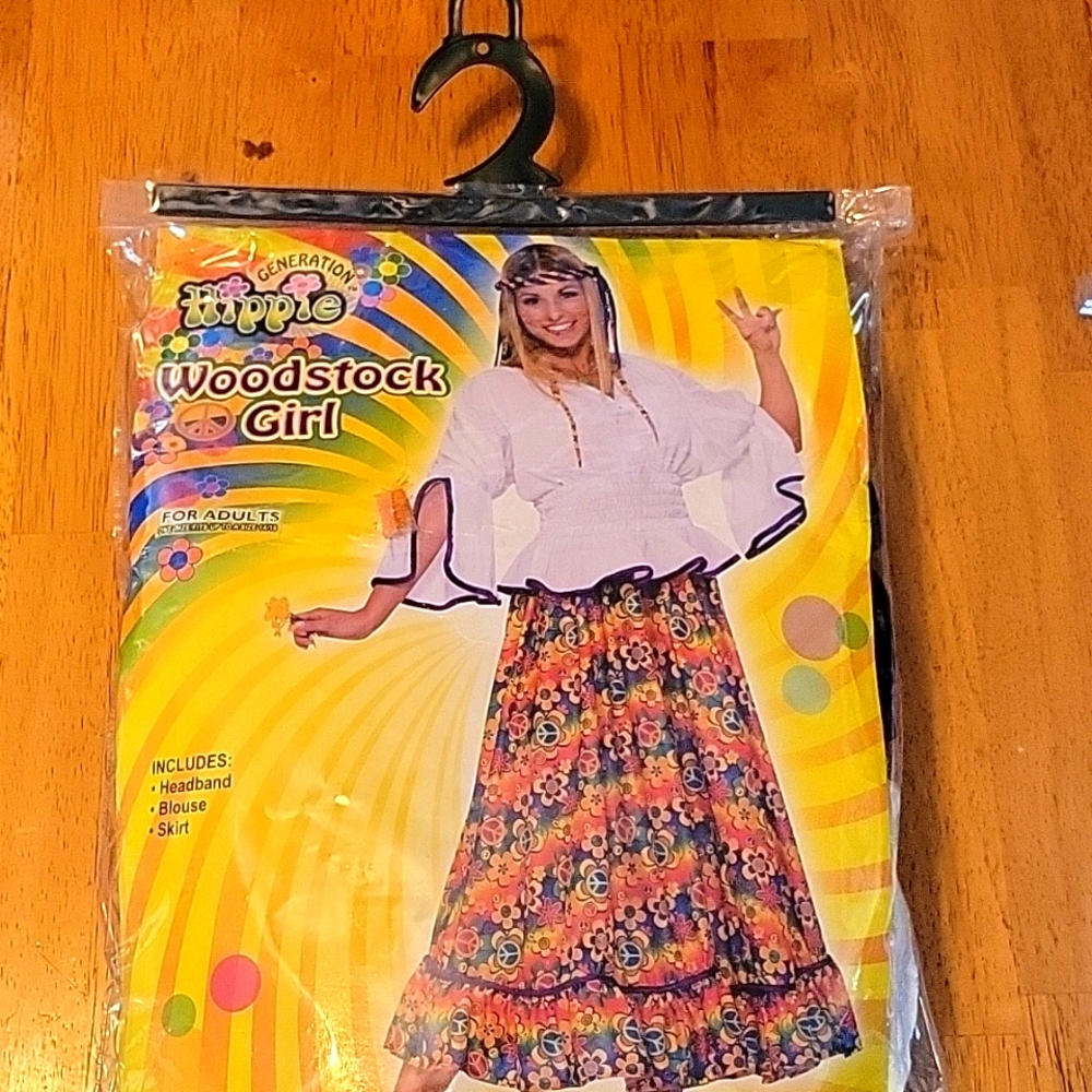 Complete Woodstock Hippie girl costume- Like New- Additional Wig included